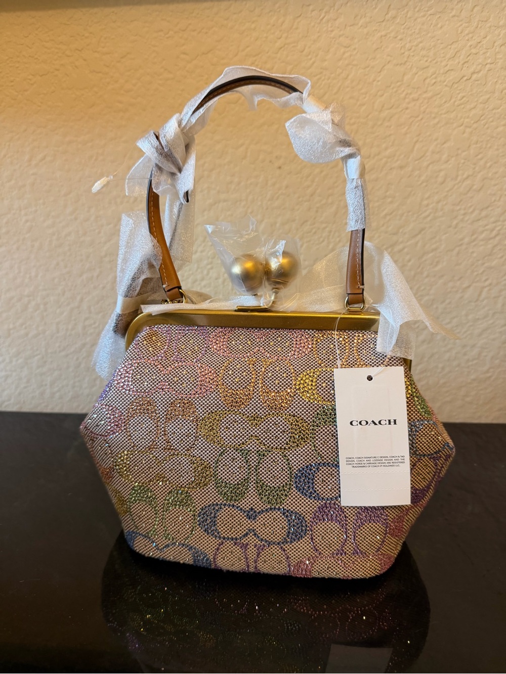 Coach Rainbow Crystal Kisslock Bag BNWT - Picture 2 of 12